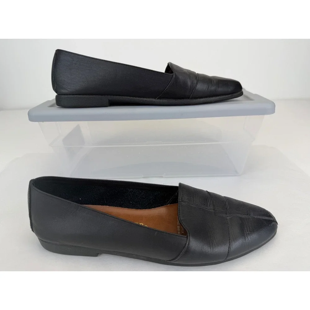Naturalizer Flats Women 6.5M Black Leather Classic Capsule Comfort Loafers